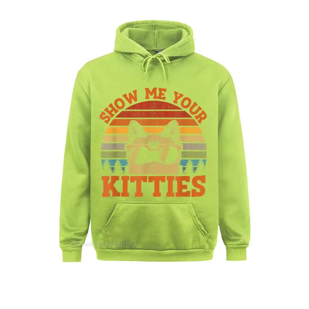 Молодежная Толстовка с длинным рукавом надписью Show Me Your Kitties винтажная С закатом
