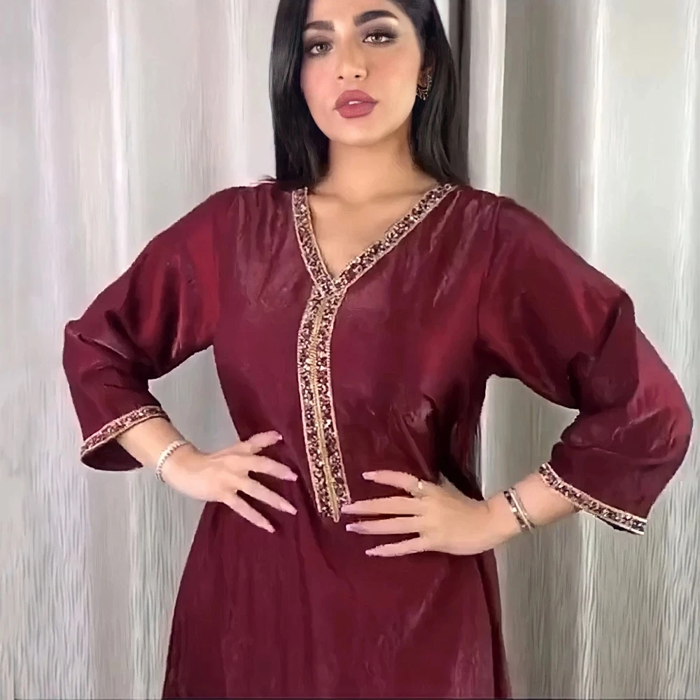 

2021 Muslim Fashion Abayas For Women Turkey Caftan Marocain Vestido Femenino Dashiki African Boubou Crystal Shiny Long Dress
