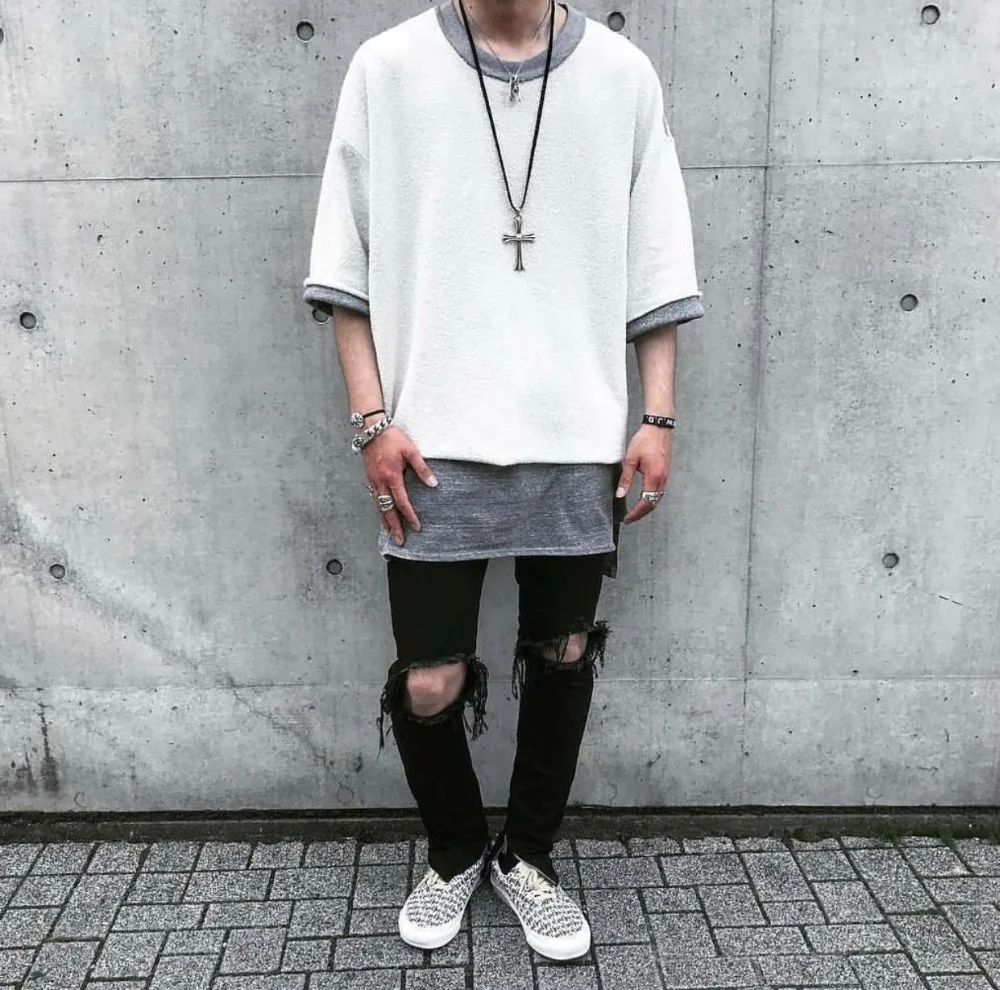 

Spring Autumn men hip hop oversized hoodie mens terry fabric sweatshirts hiphop inside-out street wear clothes good quality