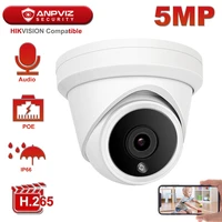anpviz 5mp poe ip camera outdoor security hikvision compatible cctv camera video surveillance 30m built in mic audio ip66