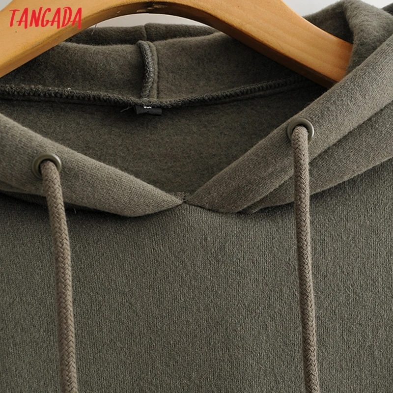 Женская флисовая толстовка с капюшоном Tangada Толстовка Оверсайз карманами и