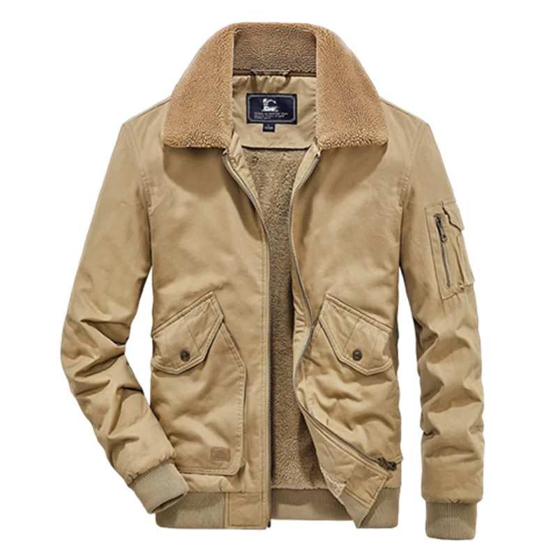 Зимние мужские теплые куртки с меховым воротником флисовая подкладка верхняя