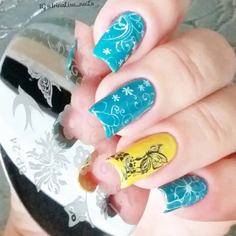 Очаровательная Весенняя ногтей штамп шаблон плиты изображения штамповки