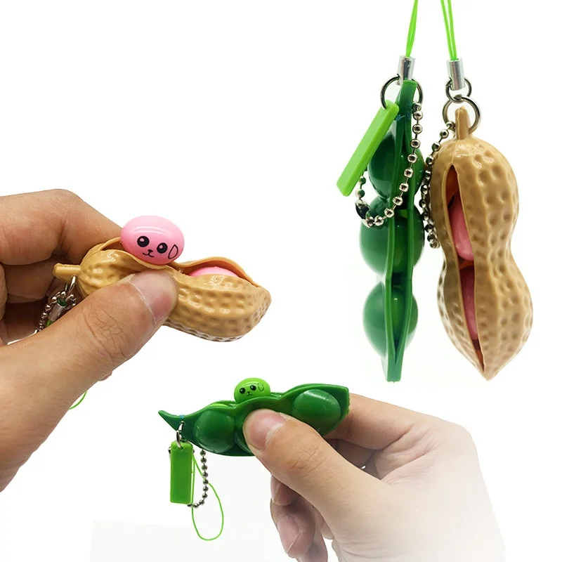 

Unzip Edamame Vent Small Toys Creative Decompression Peanut Pinch Music Unlimited Squeeze Pea Pod Pendant Pendant 2021 New