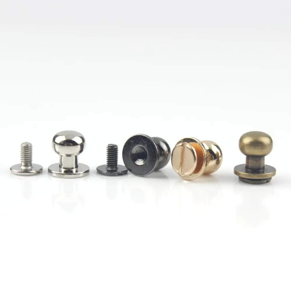 10 шт. золотистые/коричневые винты с круглой головкой и заклепками|Заклепки для