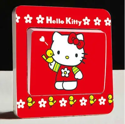 1 шт. последняя идея Красного котенка hello Kitty переключатель наклейки s домашний сладкий домашний настенный стикер переключатель - Цвет: Цвет: желтый