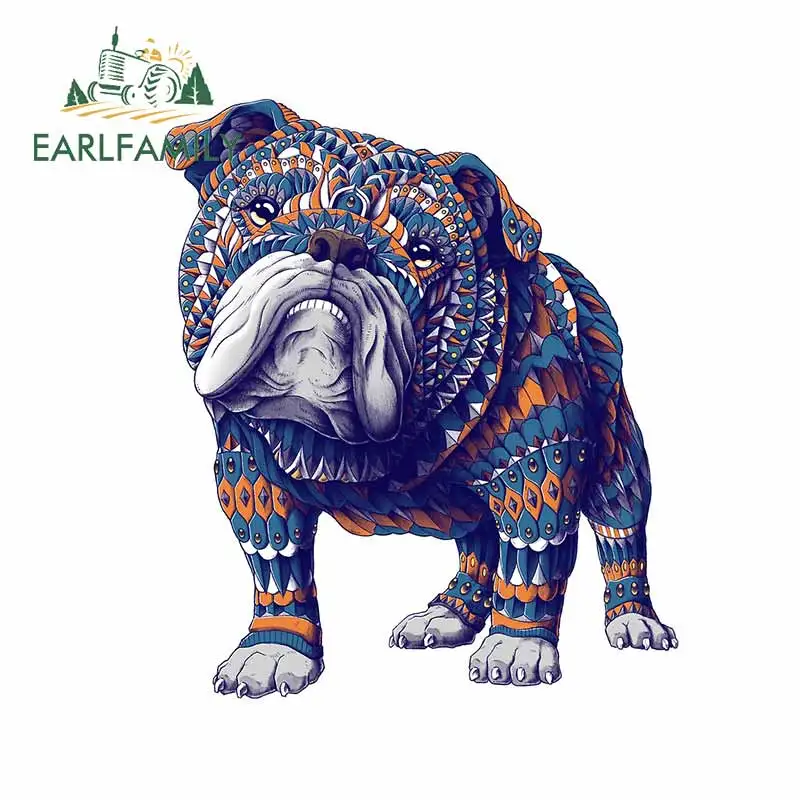 EARLFAMILY (13 см) для Английский бульдог Смешные автомобильные наклейки Наклейка на