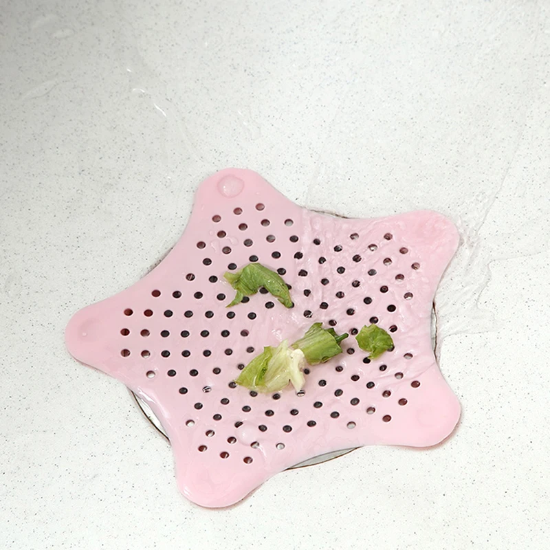

3pcs TPR Floor Drain with Suction Cup for Kitchen Washbasin Bathroom Five-Pointed Star Sink Anti-Clogging Filter 889