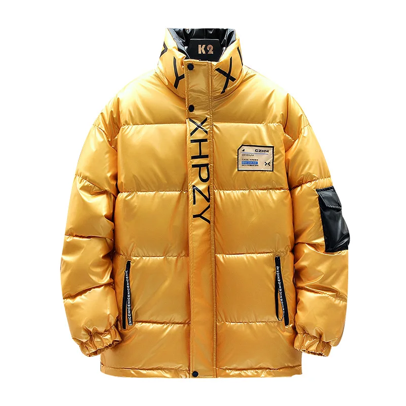 Winter New Cotton-padded Coat Men's Short Slim Stand Collar Fashion Down Jacket Men's Bright Skin Warm Jacket Men Drop Ship