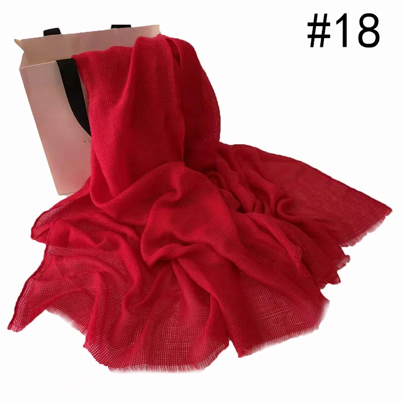 Number 18 color Fashion new bandana viscose shawls winter warm scarf solid fringe shawl muslim hijab women scarf wraps fast shipping 10pcs\lot - Цвет: Number 18 color