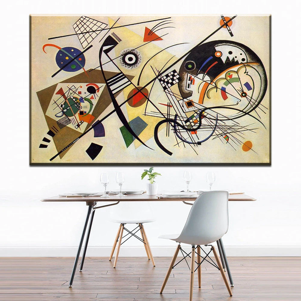 

5D полноразмерная алмазная живопись своими руками, круглая алмазная живопись, вышивка крестиком, геометрический дизайн, Wassily Kandinsky, алмазная ...