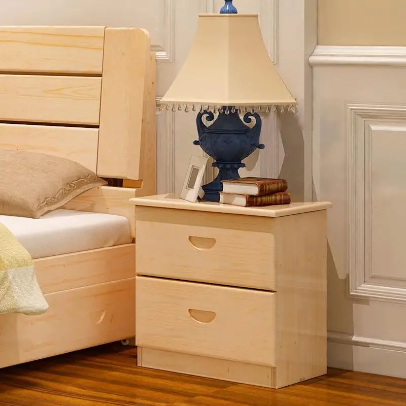 Деревянный прикроватный столик простой современный шкаф для хранения маленький