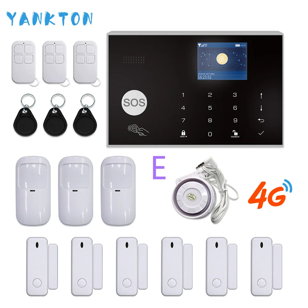 YK-002-4G-G30-E Tuya 433 МГц беспроводной Wi-Fi 4G& 3g домашняя система охранной сигнализации 11 языков охранная сигнализация хост приложение пульт дистанционного управления для Android и IOS - Цвет: YK-002-4G-G30-E