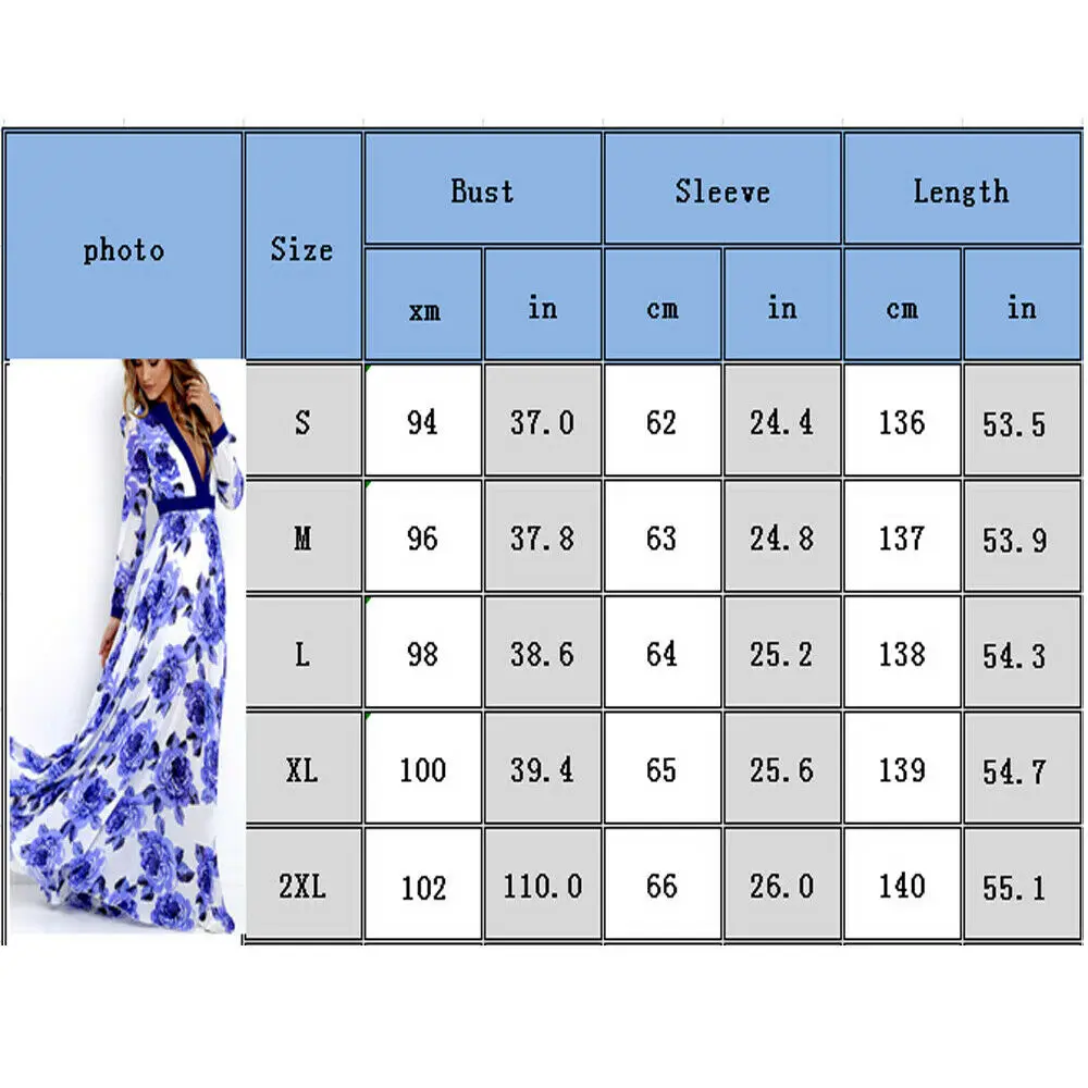Женский богемный синий цветочный V-образный вырез вечерний Летний Пляжный модный