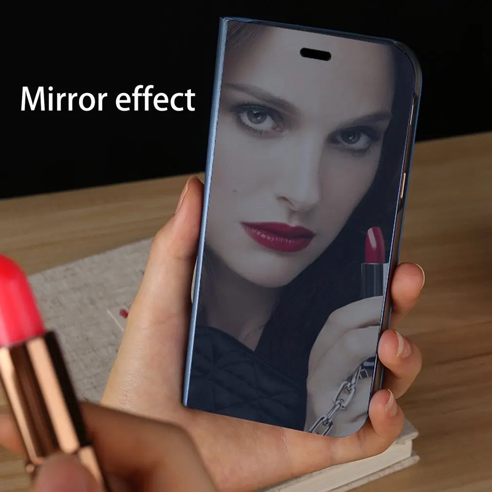 Роскошные 2 в 1 сенсорный экран зеркало заднего вида для телефона с откидной