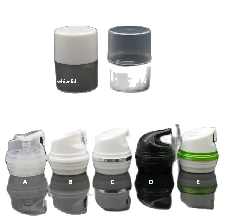 150 мл пластиковая безвоздушная бутылка белый/прозрачный белый корпус/прозрачная