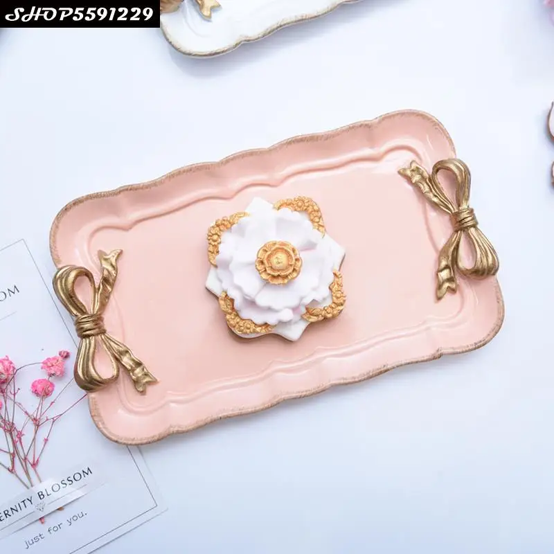 

Современный прямоугольный поднос для хранения из смолы, настольный поднос для серег, ожерелий, лоток для ювелирных изделий, аксессуары для ...