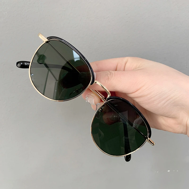 Корейская версия ретро полуоправа круглые очки для лица анти УФ Пара моделей
