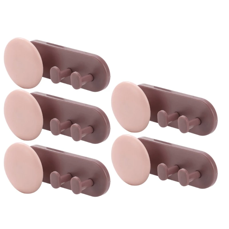 

5 Pcs Multifunction Plastic Nail Free Sticky Hook Kitchen Bathroom Office Hook E56B