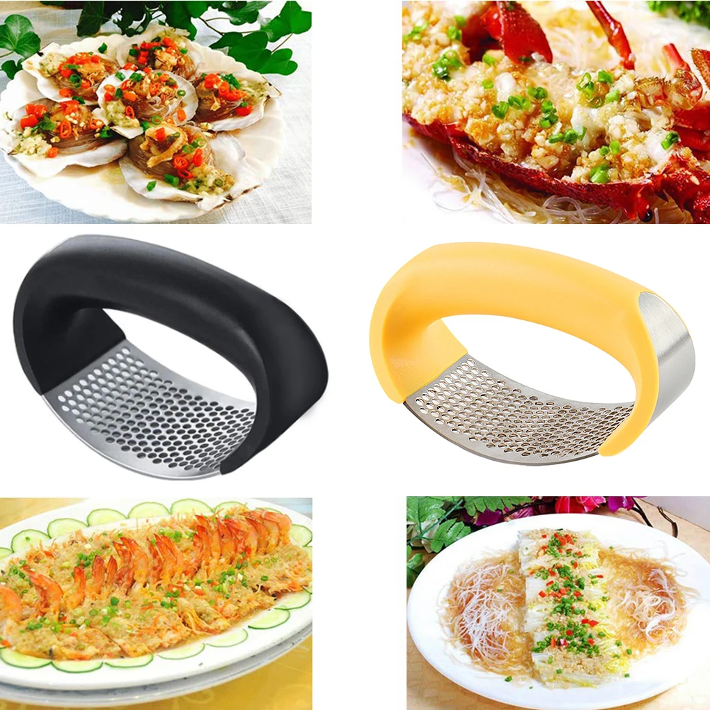 

Stainless Steel Garlic Press Manual Garlic Mincer Chopping Garlic Tools Curve Fruit Vegetable Tools Kitchen Gadgets