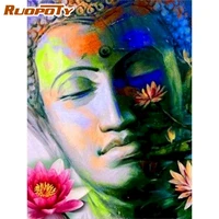 ruopoty frame diy painting by numbers flowers and buddha for adults by numbers handpainted acrylic canvas paint diy home arts gi