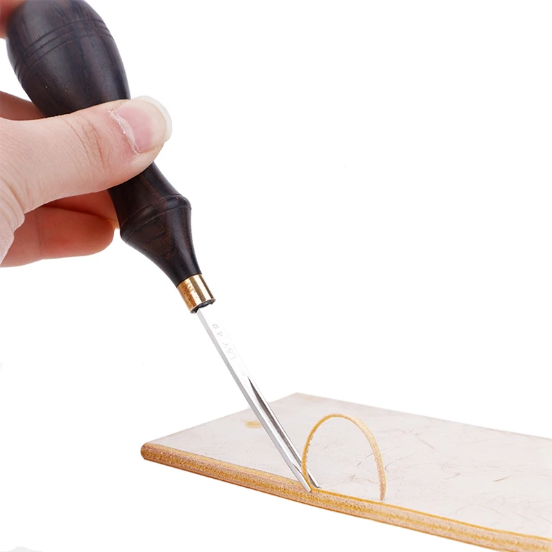 

Nonvor 0.6mm Leather Edge Creaser Steel Blade Ebony Blackwood Shallow Groove Skiving Craft Mark Tool Hand Stitching Craft Making