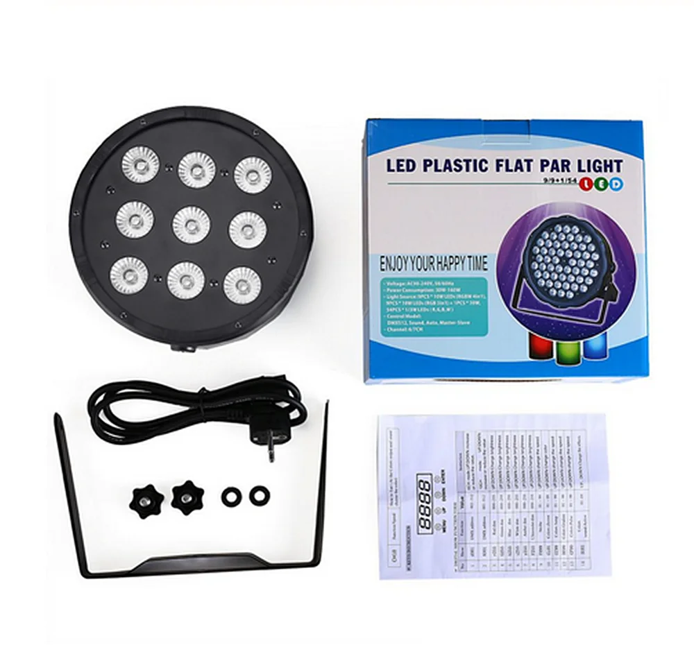 

RGBWA par lights dnx led stage lights DJ Par lighting LED RGBW 9x12W 4IN1 led par Wash Disco Light DMX Controller Free Shipping