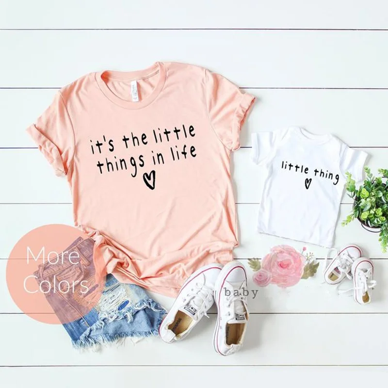 

Mommy and Me | It's The Little Things Mom Tee Cute Fall Shirts, Womens T-Shirt, Bella Tee Soft TShirt Women's Graphic Tee