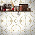 Золотые шахматные круги, Хрустальная пленка, наклейки на стену для кухни, декор для ванной, нескользящая плитка, наклейки для пола