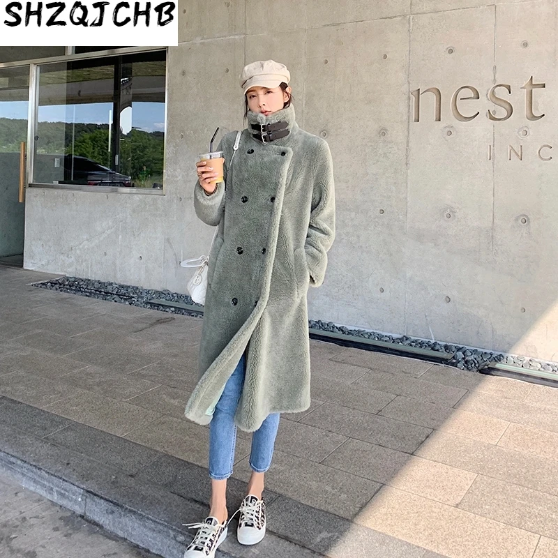 

JCHB 2021 Real Fur Coat Women Sheep Shearing Winter Coat Women Real Fur Jacket for Women Clothes Manteau Femme 180304 YY882