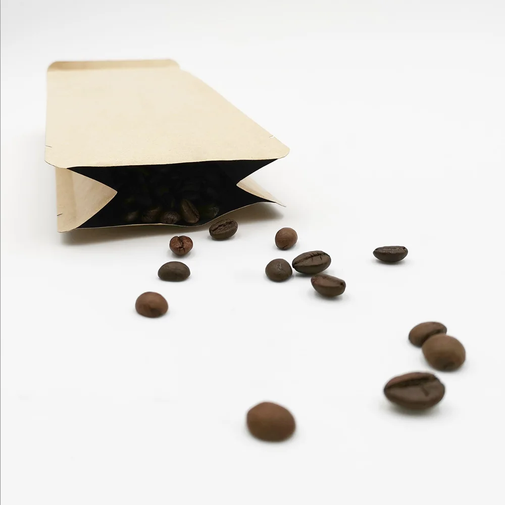 Упаковочные пакеты из коричневой крафт бумаги стоячий мешок с открытым верхом