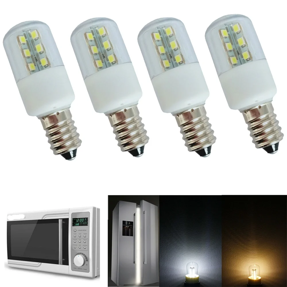 10 adet E14 E12 3W LED mikrodalga kristal lamba ışığı SMD 5050 fırın ampulü dondurucu lambaları ev ışıkları için AC 110V 220V