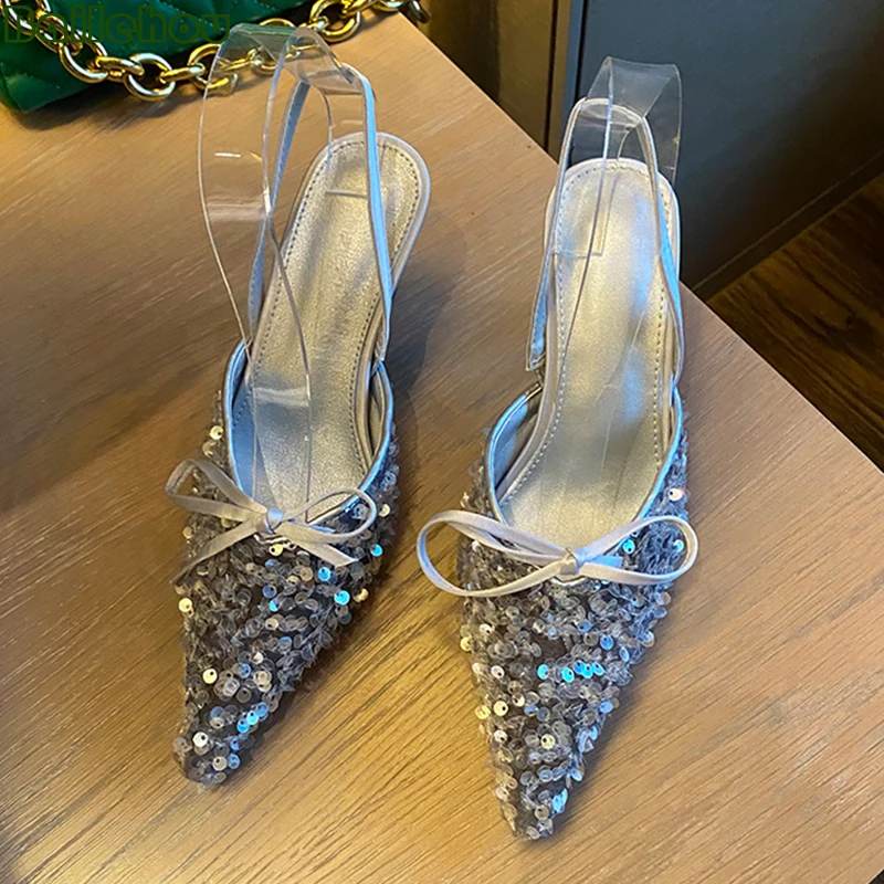 

Female Shoes Woman Pumps Bling Ladies Summer Shoes For Women Sandals 2022 Fashion Thin High Heels Party Pointed Toe Heeled