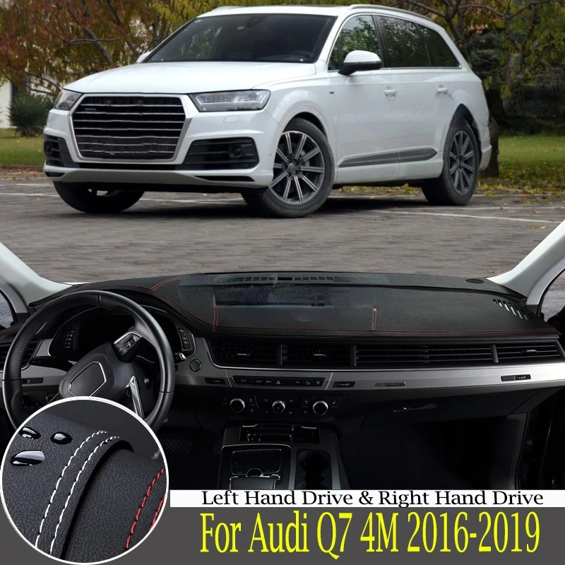 

Защитная накладка из высококачественной кожи и светильник непроницаемая Накладка для приборной панели Audi Q7 4M 2016 2017-2019, аксессуары для стайл...