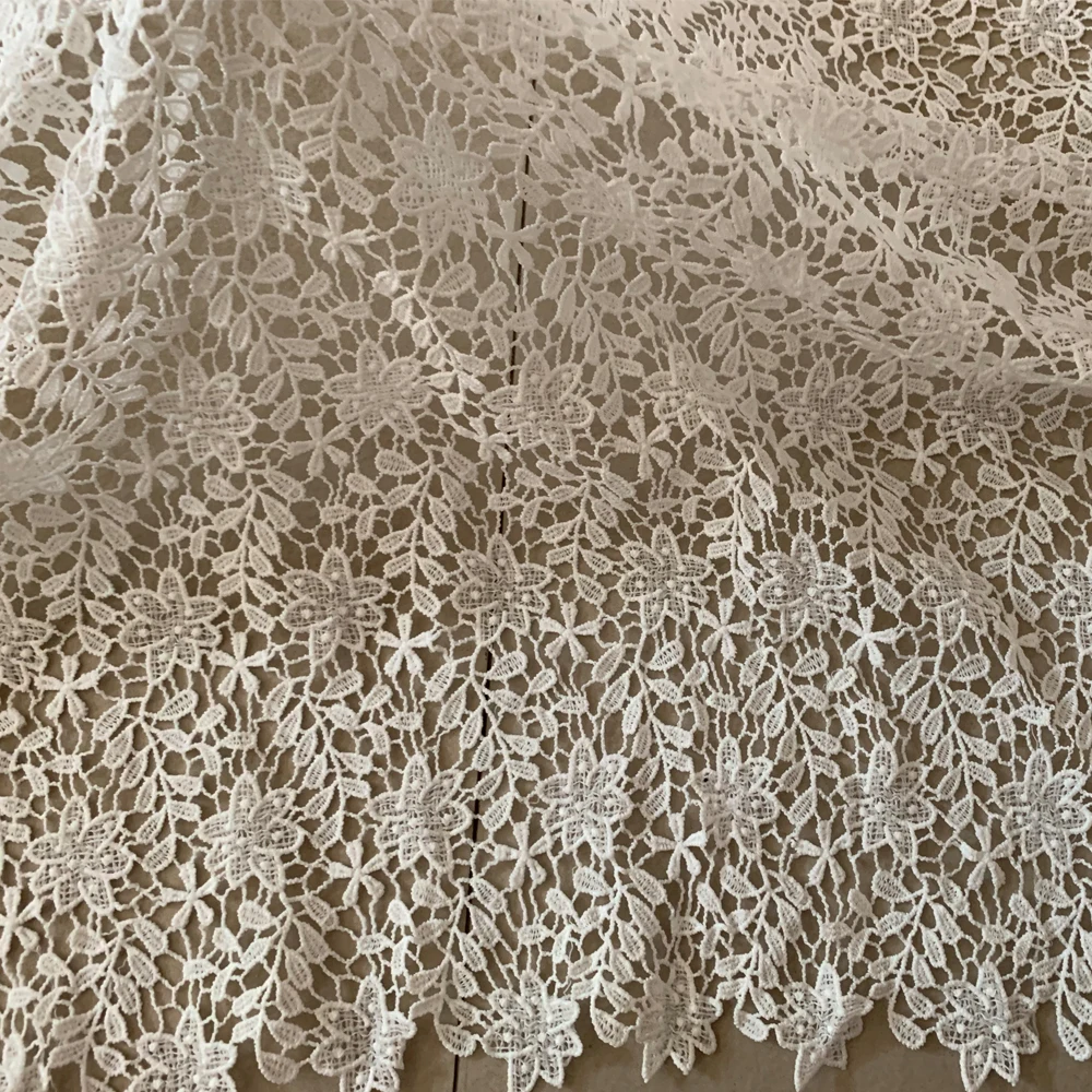 1 ярдов Высокое качество африканская кружевная ткань водорастворимый гипюр