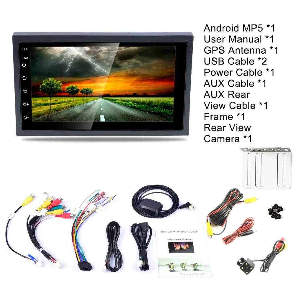 2 din car radio android 8 1 auto radio car gps navigator reverse camera steering wheel control wifi bluetooth dual usb car parts free global shipping