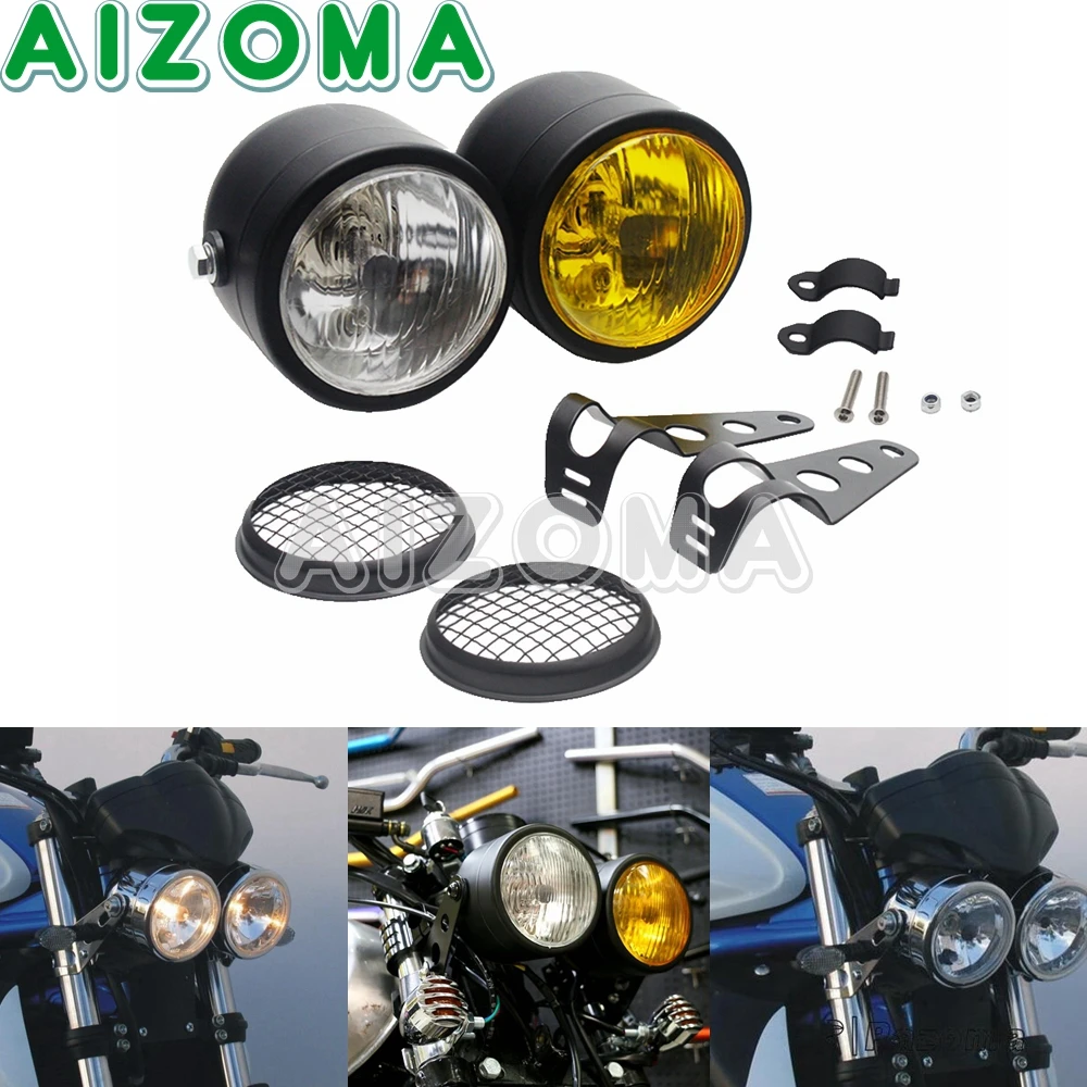 Мотоциклетная фара Harley для Мотоциклов фонарь езды на мотоцикле Honda Yamaha с сетчатым