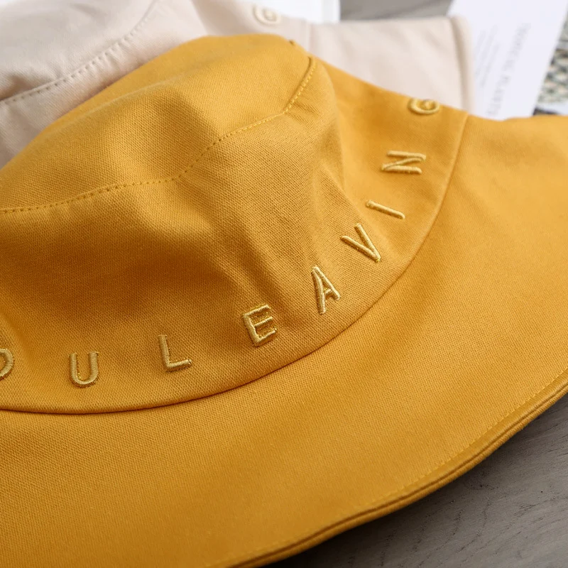 

Bucket Hat Women Summer Outdoor Travel Fishing Sun Hats Cotton Letter Embroidery Panama Fisherman Hat Basin Caps
