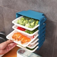 kitchen multi function side dish side dish basket rack wall mounted storage rack prepare dish side dishes