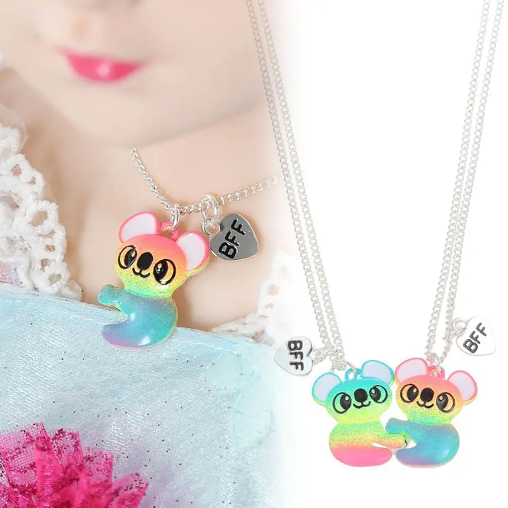 

Magnetic BFF Necklace 2Pcs/Set Heart-shaped Best Friends Necklaces Couples Chain Friendship Gifts for Girl Women