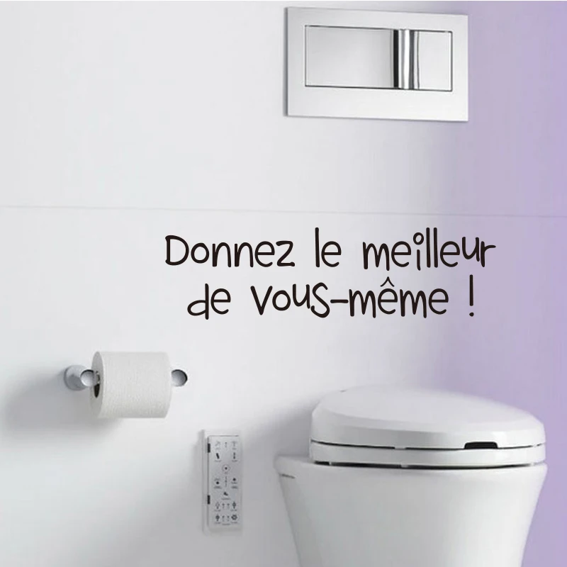 

French Toilet WC Sticker Vinyl Wall Poster Art Letterings Wall Decal Mural removable Wallpaper Home Decor House DecorationDW0682