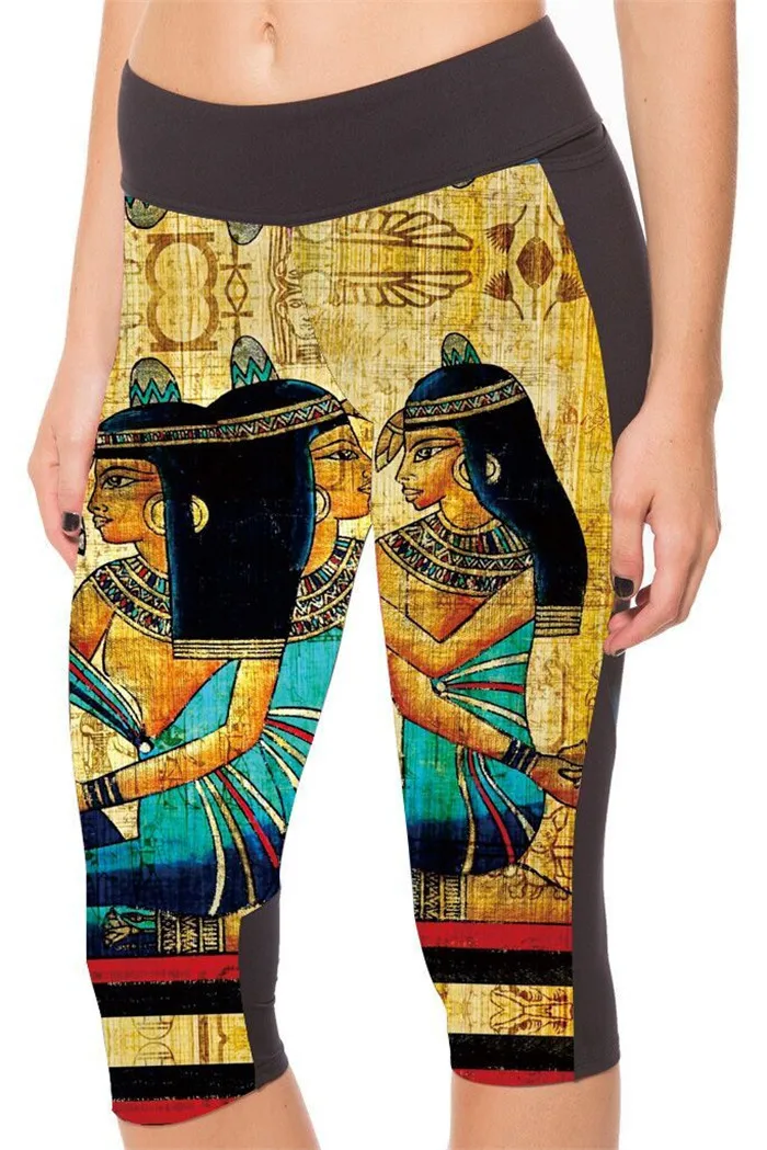 Новая мода цифровая печать Клеопатра ягодицы и высокой талией 7 &quotточка точка&quot