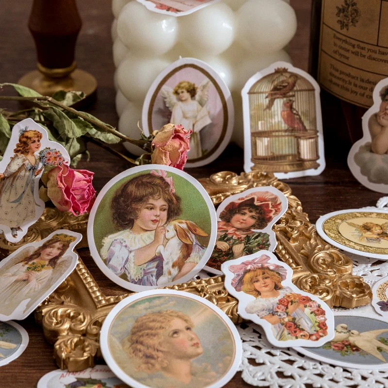 

45 pieces/Box Sticker Angel Dream Hand Account DIY Decorative Self-adhesive Sealing Sticker
