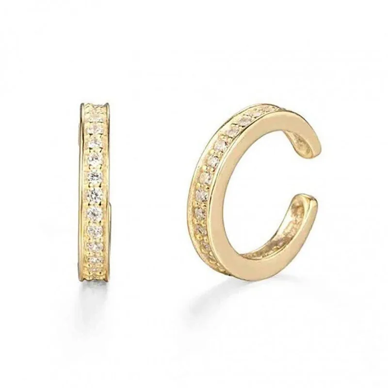 

1 Pair Fashion Cubic Zircon fake piercing Earrings Climbers Fake Cartilage Ear Cuff Earring For Women Ear Cuffs Jewelry