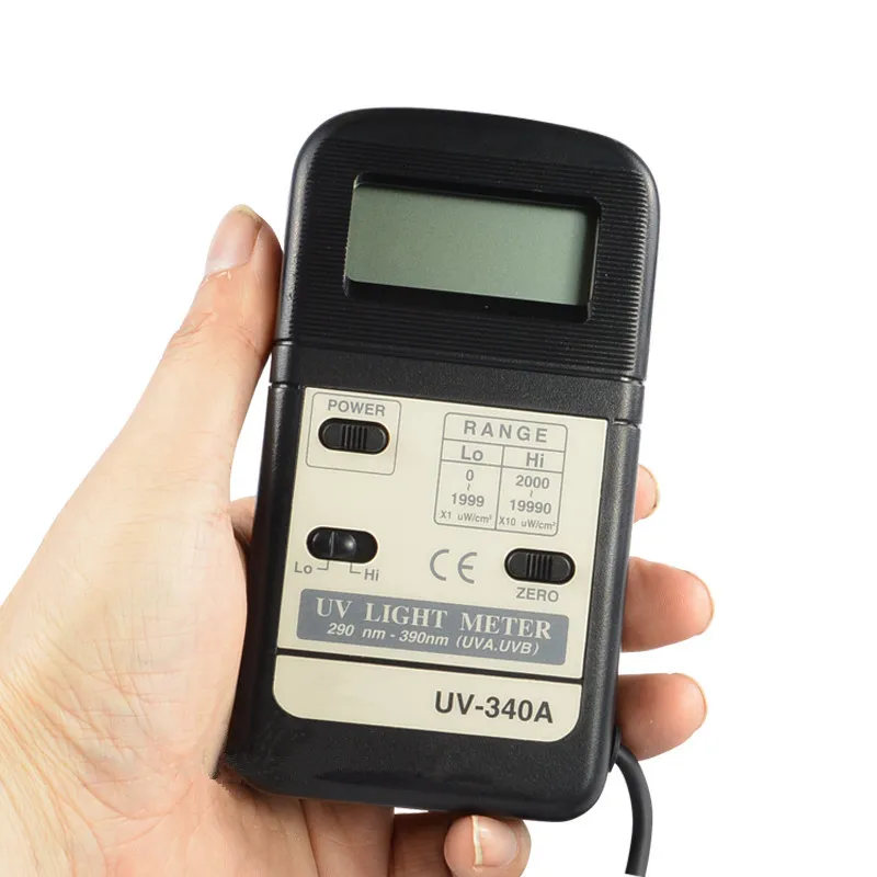 Цифровой УФ-Счетчик Диапазон 0-1999uW/cm2 2000-19990uW/cm2 290-390nm UVA ультрафиолетовые лампы Измеритель ультрафиолетового света УФ-излучатель