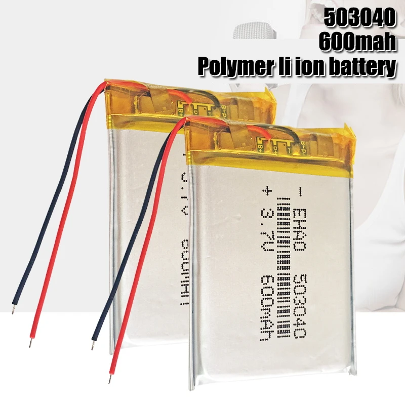 

3.7V Lipo cells 503040 600mah Lithium Polymer Rechargeable Battery For MP3 MP4 MP5 GPS bluetooth headset DVD PDA LED Lamp Camera