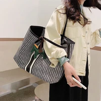 2021 new fashion high quality luxury brand designer large capacity ladies one shoulder portable plaid tote bag gg sac luxe femme