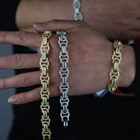 Мужской браслет в стиле хип-хоп, с фианитами, 2021