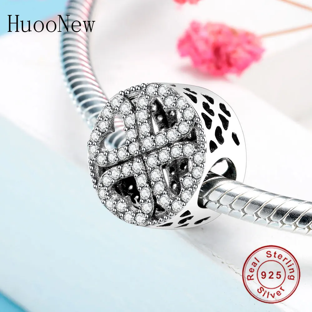 Бусины из чистого циркония с четырьмя сердцами 2018 весенние Оригинальные