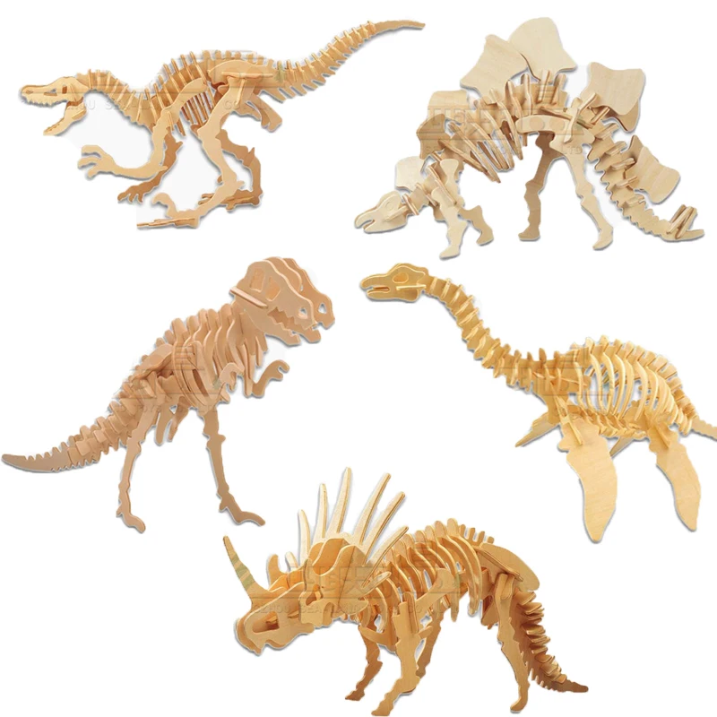 

Toys For Children 3D Wooden Puzzles Dinosaur Series Kids Boys Girls Educational Toy Hobby Gift DIY Puzzle Home Decoration
